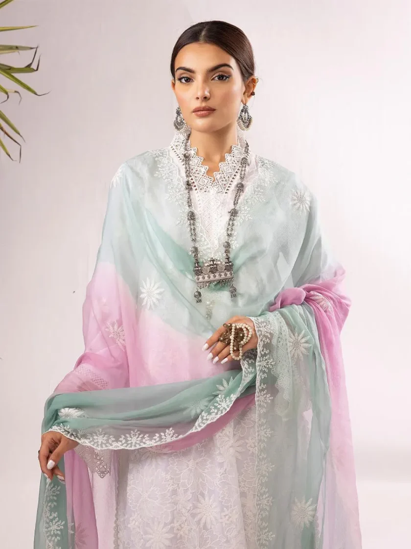 Khoobsurat Swiss 3 Piece Embroidered Lawn Dress KS6 - Image 2