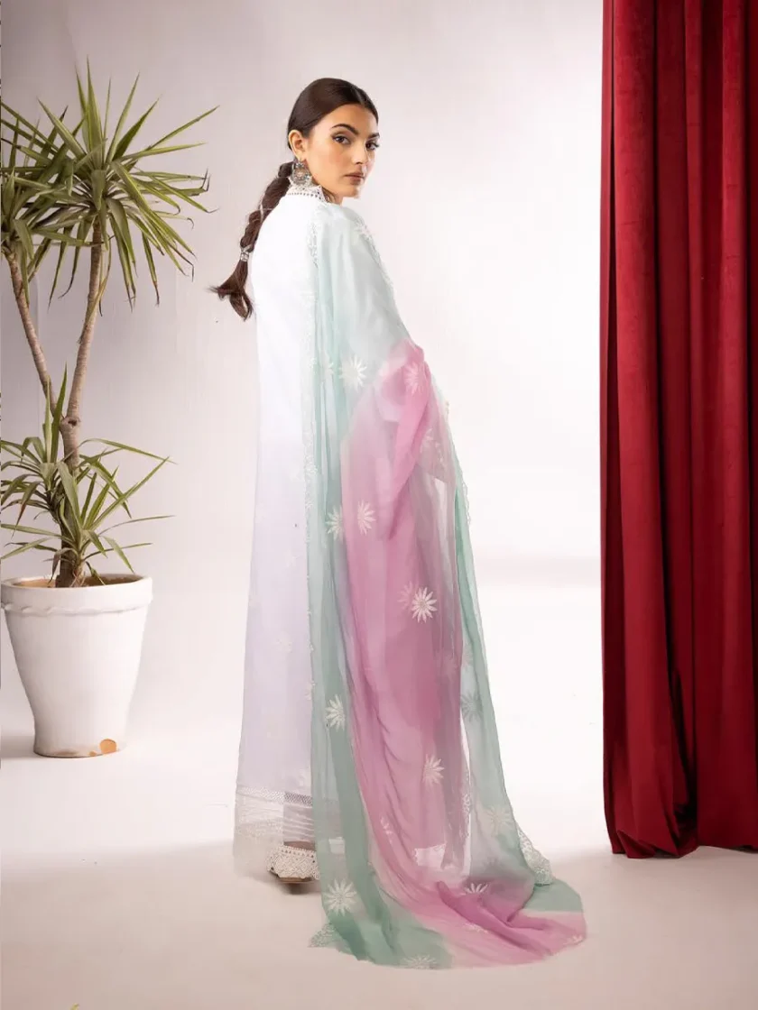 Khoobsurat Swiss 3 Piece Embroidered Lawn Dress KS6 - Image 4