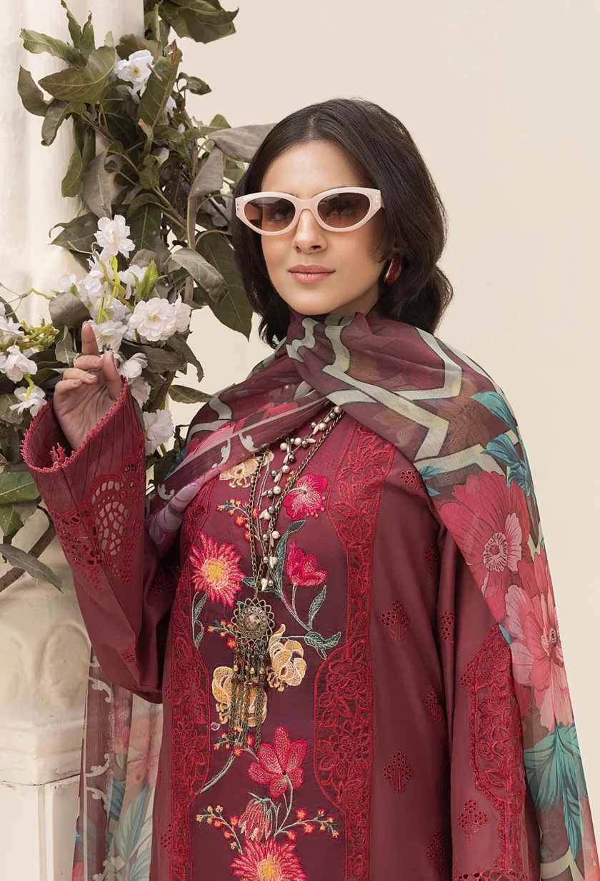 3 Piece Stitched Lawn Dress Adans Libas Zaria 09 - Image 3