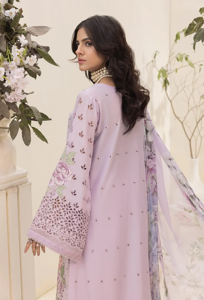 3 Piece Stitched Lawn Dress Adans Libas Zaria 08 - Image 2