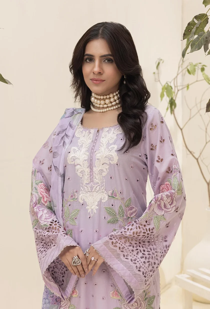 3 Piece Stitched Lawn Dress Adans Libas Zaria 08 - Image 3