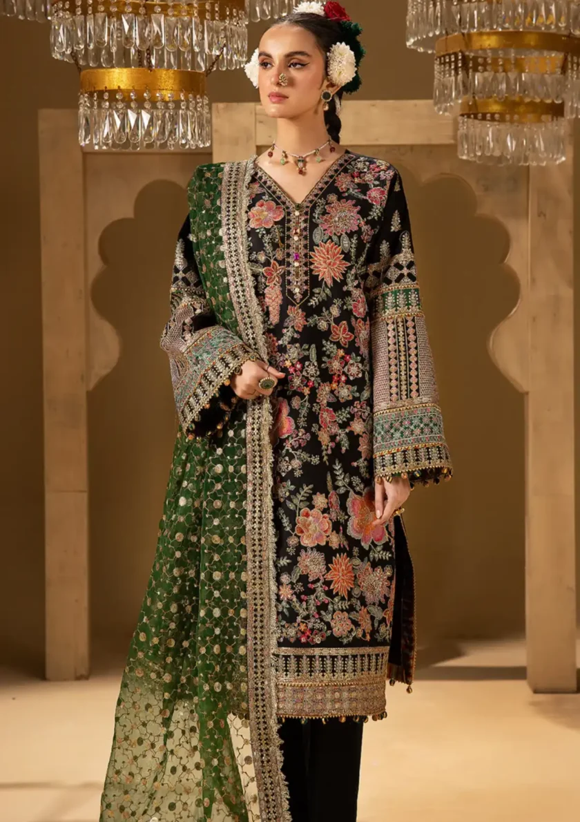 3 Piece Festive Lawn Dress Ravaj Ishq by Minha - Image 3