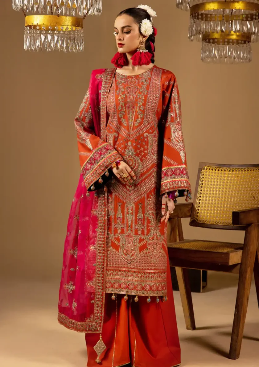 3 Piece Festive Lawn Dress Nazara Ishq by Minha - Image 3