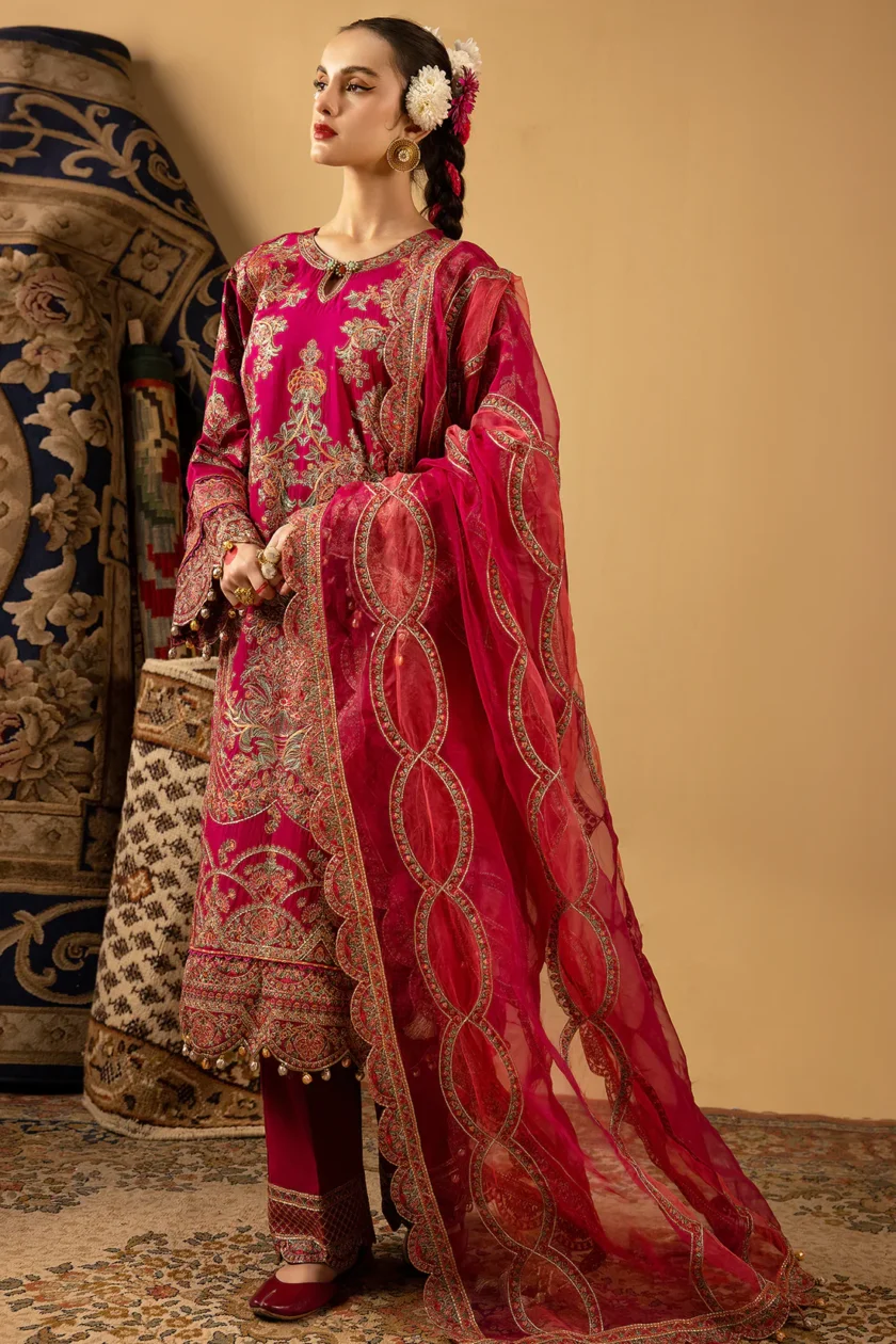 3 Piece Festive Lawn Dress Nayara Ishq by Minha - Image 2