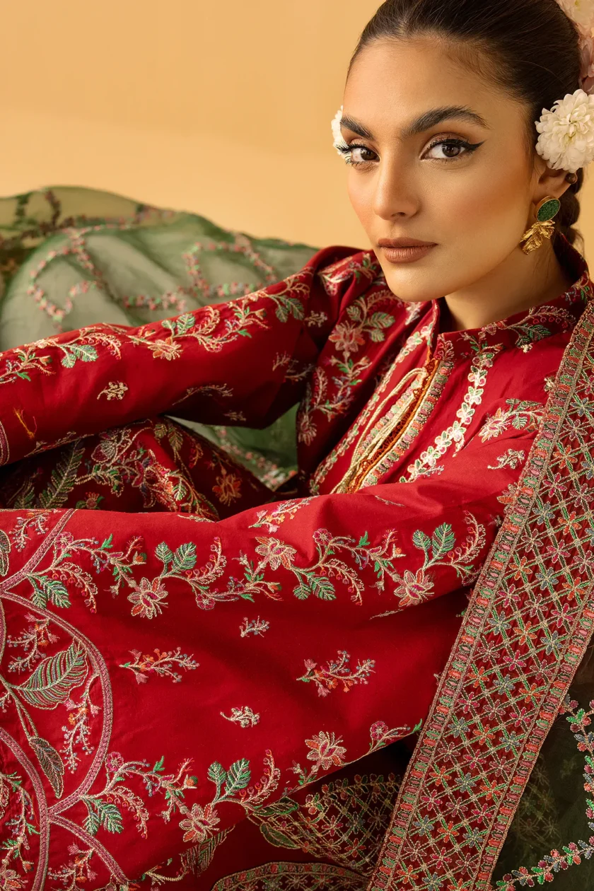 3 Piece Festive Lawn Dress Bahar Ishq by Minha - Image 5