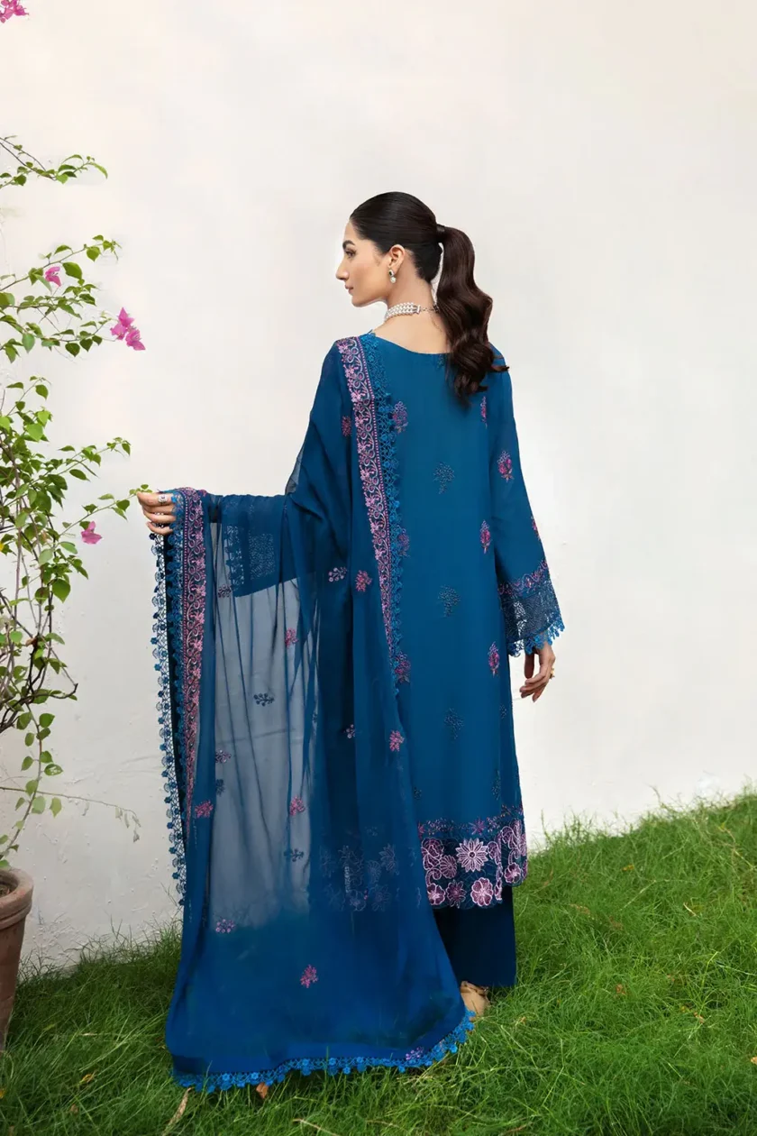 3 Pc Unstitched Embroidered Lawn Dress Ramsha Riwayat RR08 - Image 4