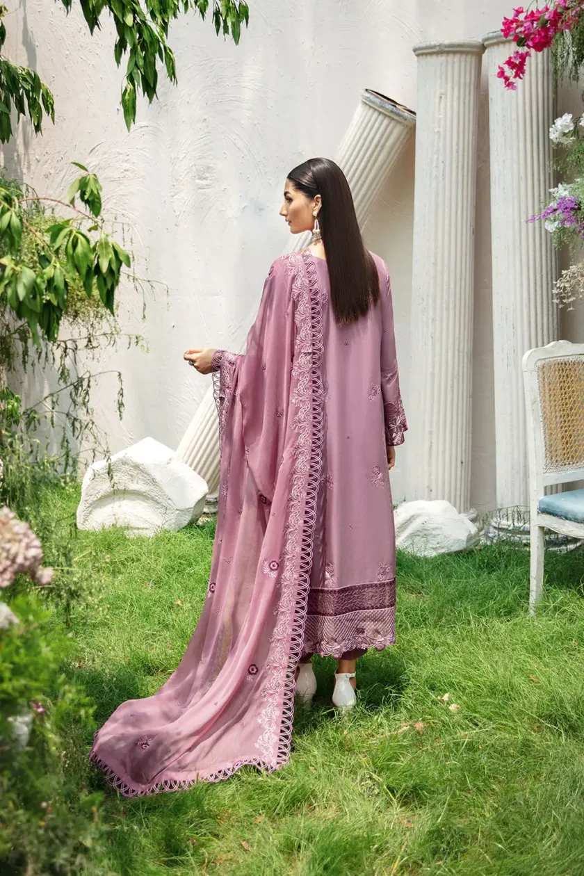 3 Pc Unstitched Embroidered Lawn Dress Ramsha Riwayat RR06 - Image 4