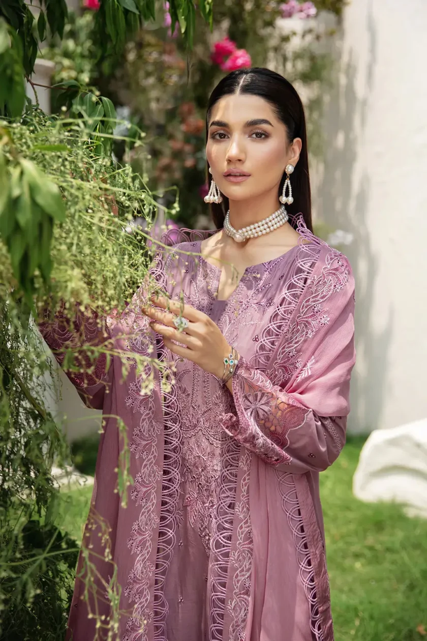 3 Pc Unstitched Embroidered Lawn Dress Ramsha Riwayat RR06 - Image 5