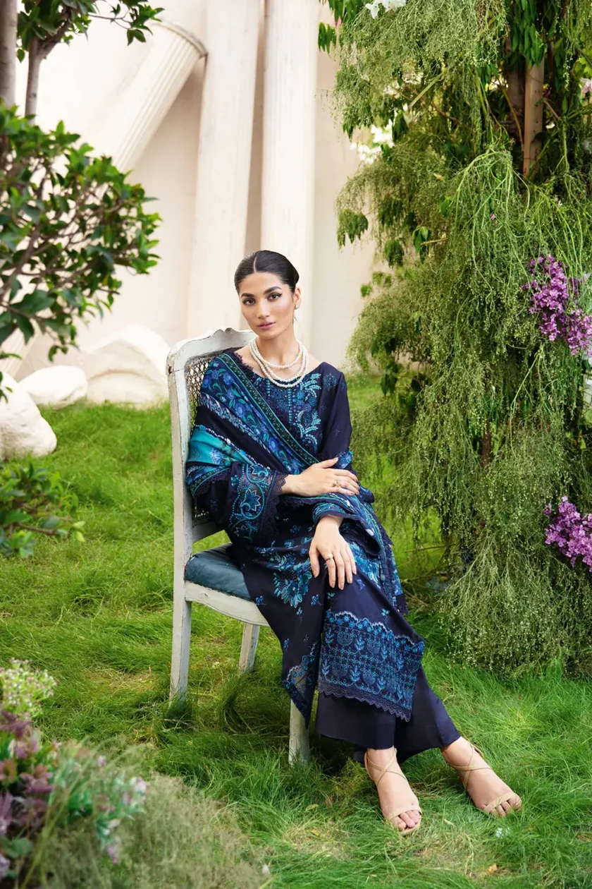 3 Pc Unstitched Embroidered Lawn Dress Ramsha Riwayat RR05 - Image 4