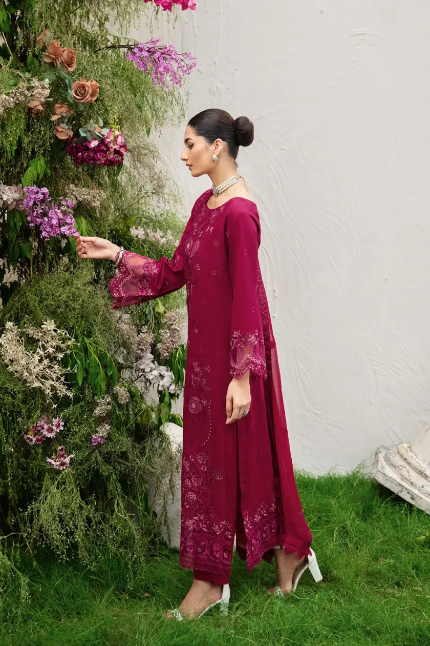 3 Pc Unstitched Embroidered Lawn Dress Ramsha Riwayat RR01 - Image 3