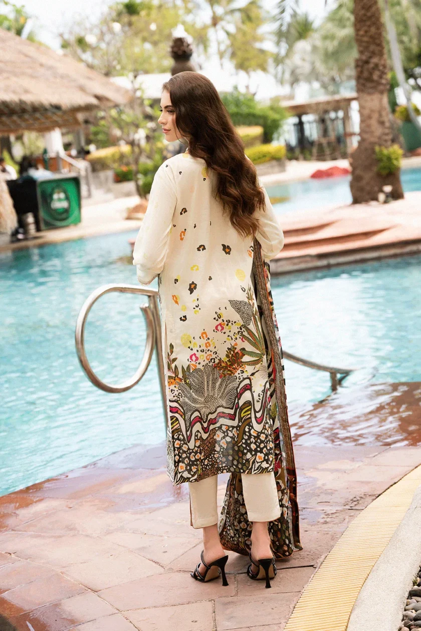 3 Pc Unstitched Embroidered Lawn Dress Ramsha Riwayat 1106 - Image 4