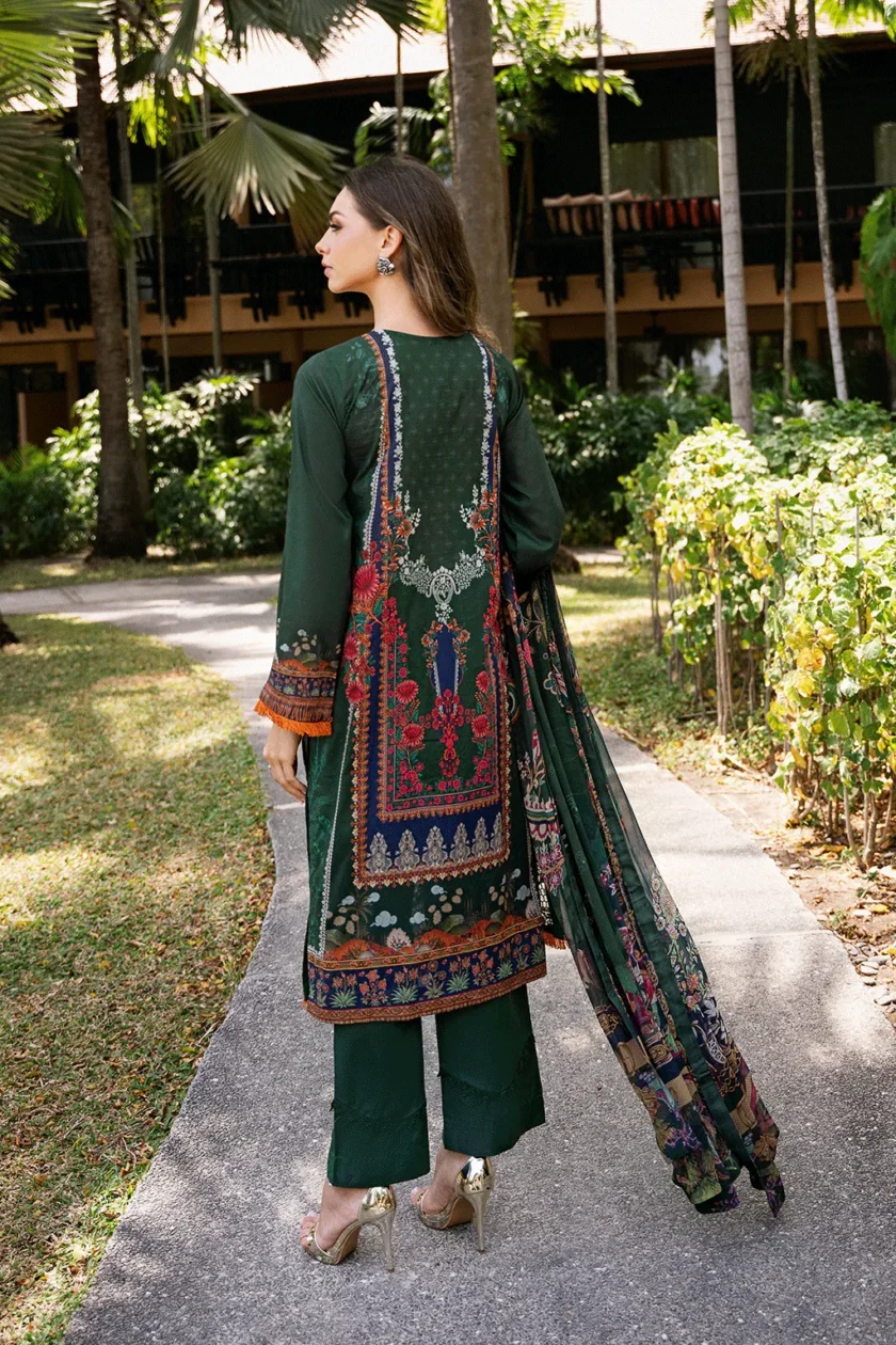 3 Pc Unstitched Embroidered Lawn Dress Ramsha Riwayat 1107 - Image 3