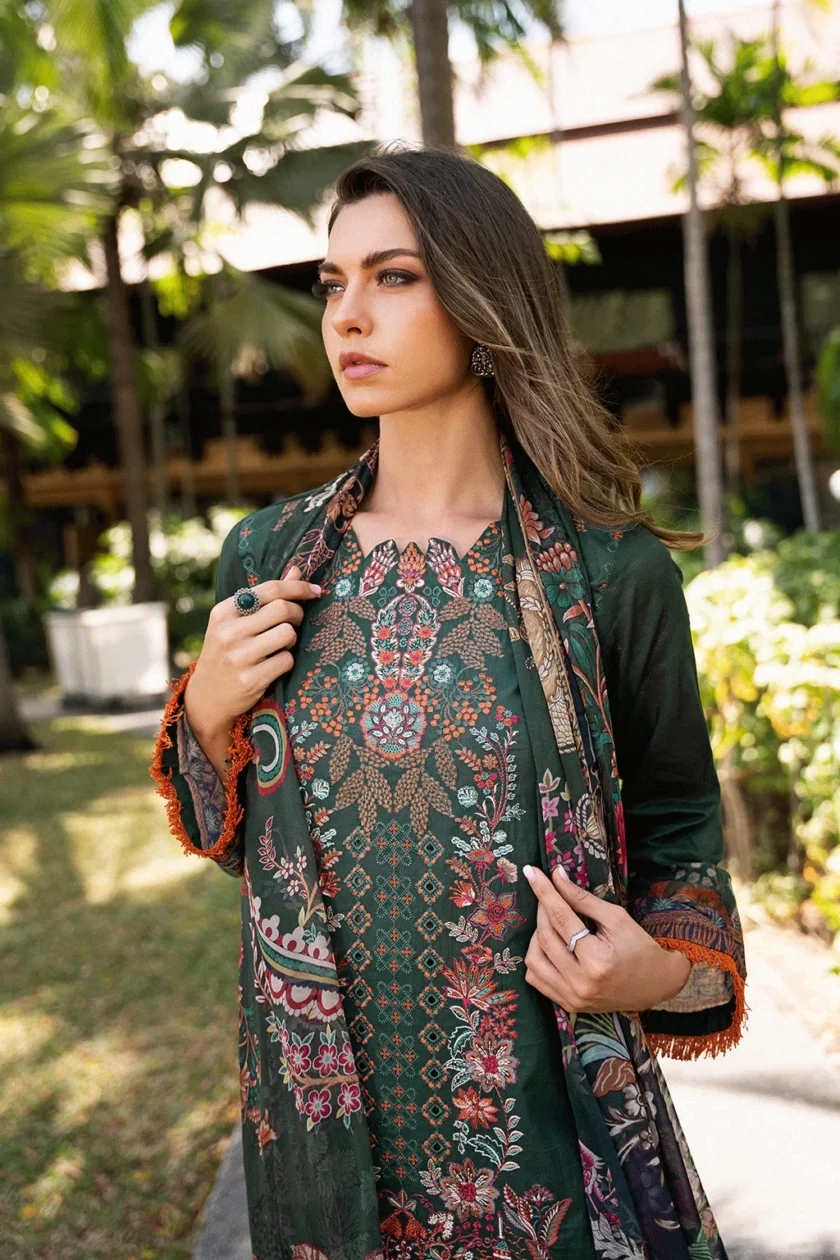 3 Pc Unstitched Embroidered Lawn Dress Ramsha Riwayat 1107 - Image 5