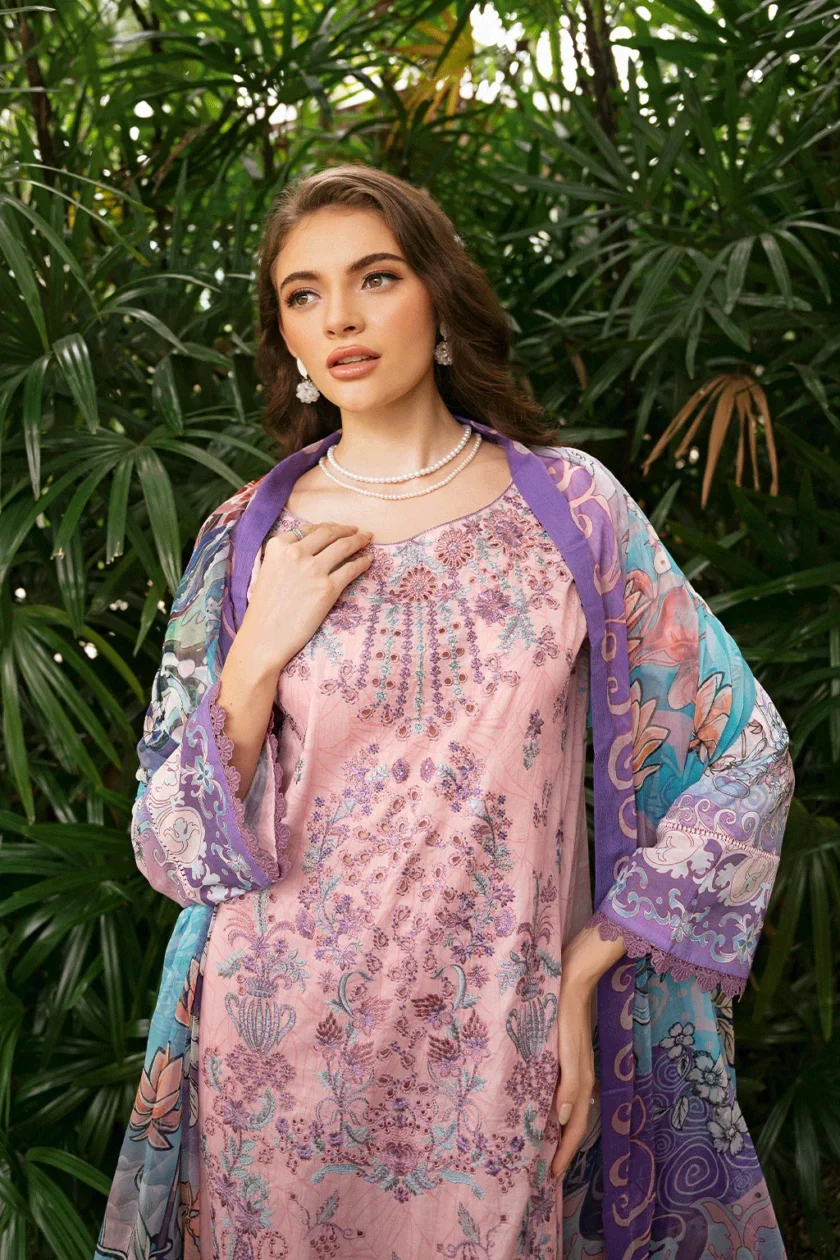 3 Pc Unstitched Embroidered Lawn Dress Ramsha Riwayat RR1111 - Image 2