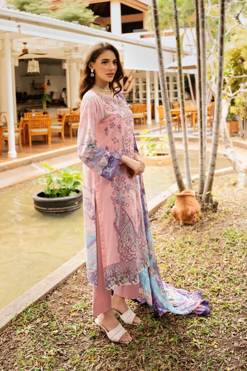 3 Pc Unstitched Embroidered Lawn Dress Ramsha Riwayat RR1111 - Image 3