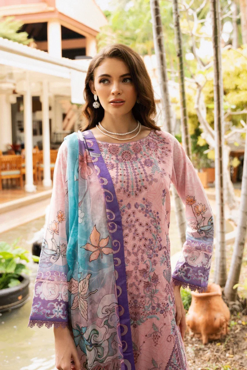 3 Pc Unstitched Embroidered Lawn Dress Ramsha Riwayat RR1111 - Image 5