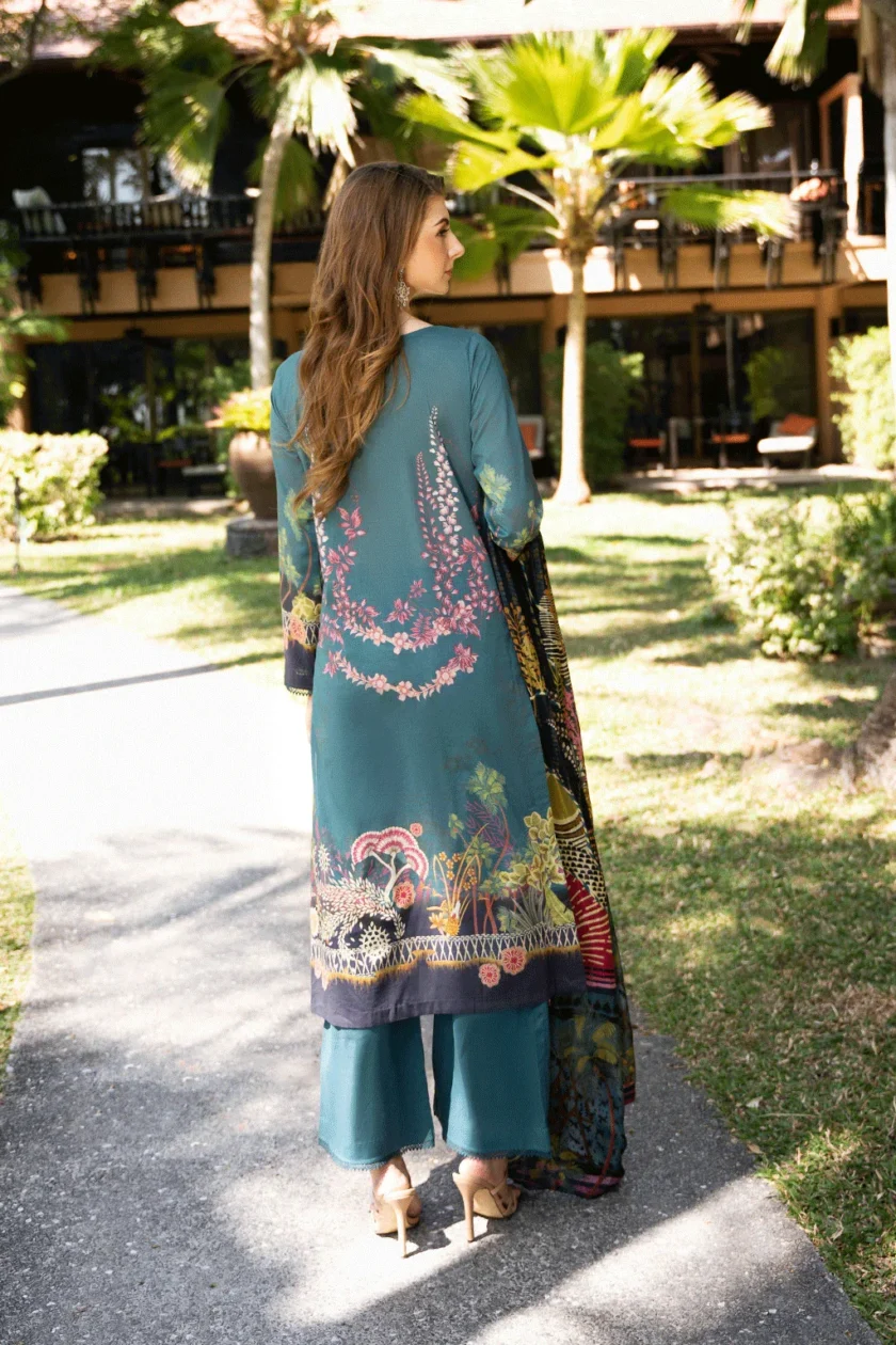3 Pc Unstitched Embroidered Lawn Dress Ramsha Riwayat 1112 - Image 3