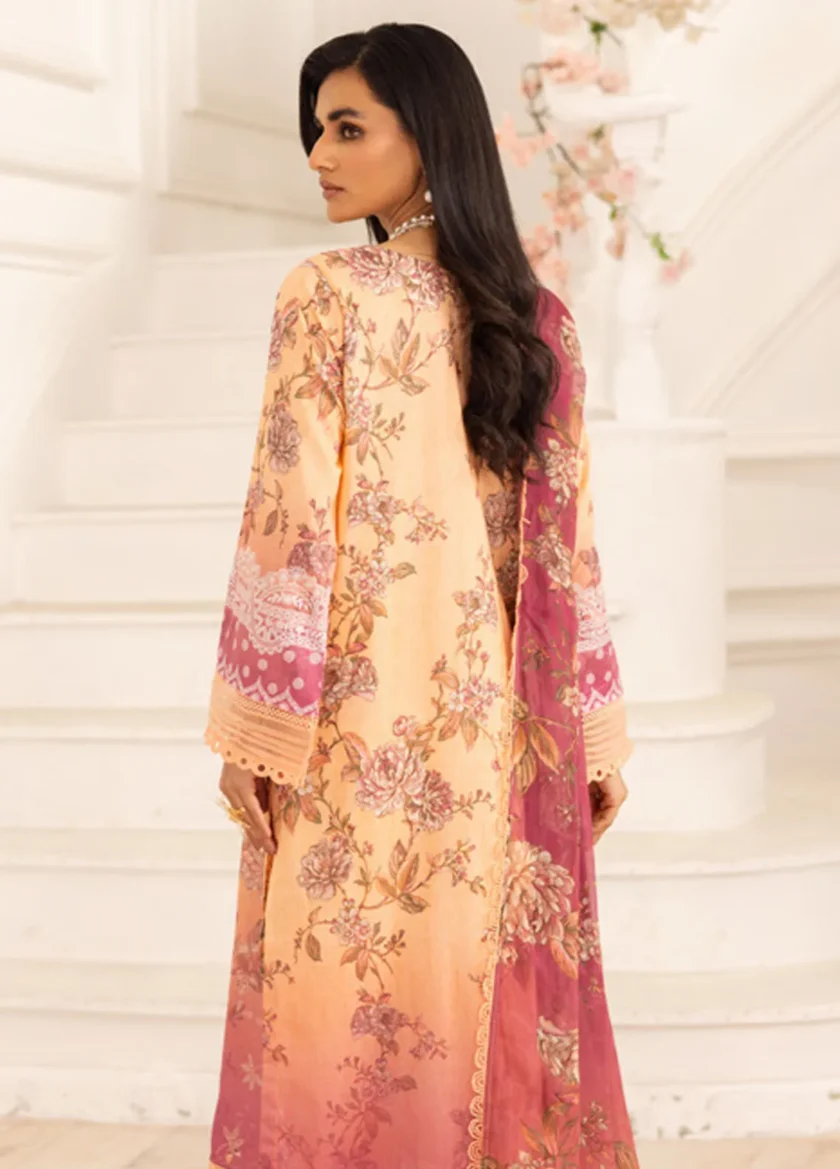 Unstitched 3 Pc Embroidered Lawn Dress Aafreen by Riaz Arts AF05 - Image 2