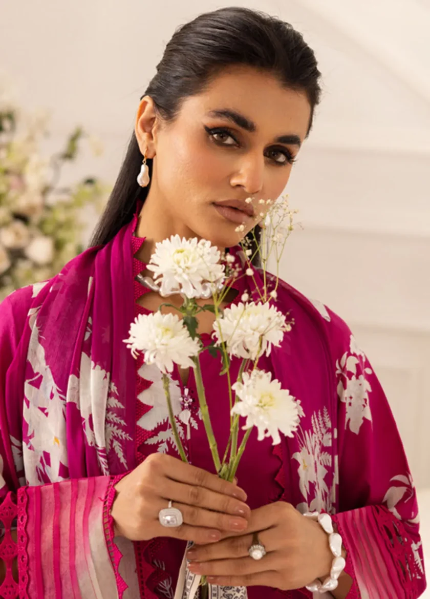 Unstitched 3 Pc Embroidered Lawn Dress Aafreen by Riaz Arts AF08 - Image 3