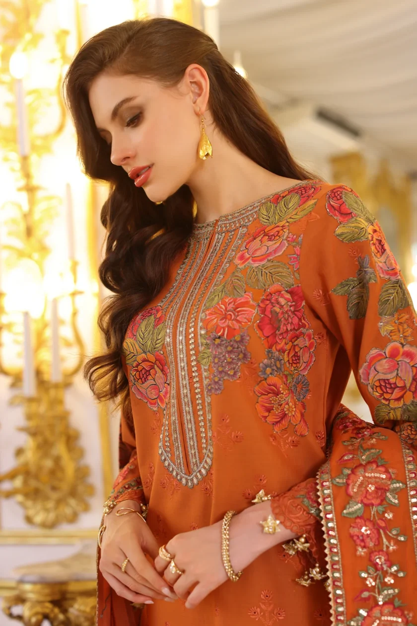 Unstitched Embroidered Lawn Dress Charizma Tabeer 05 - Image 2