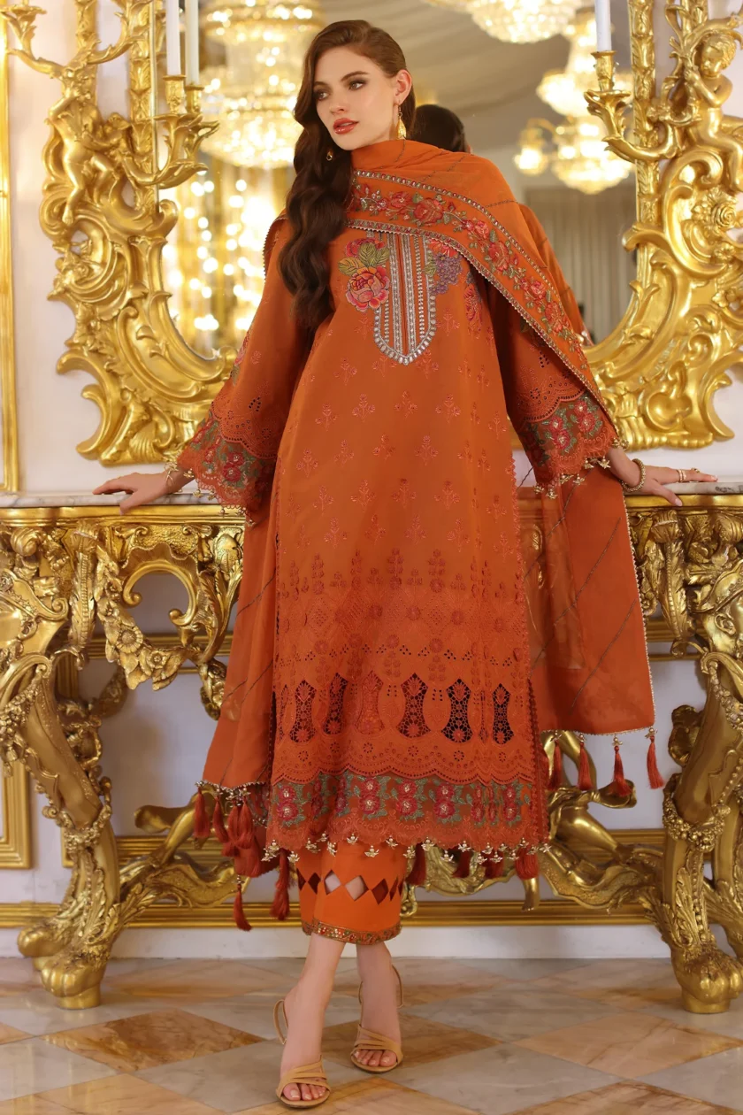 Unstitched Embroidered Lawn Dress Charizma Tabeer 05 - Image 5