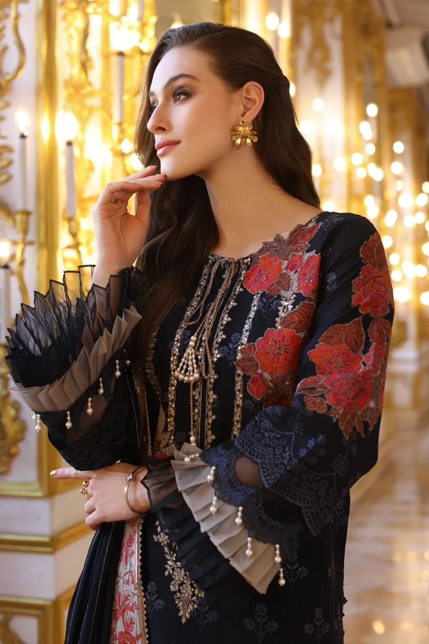 Unstitched Embroidered Lawn Dress Charizma Tabeer 04 - Image 5