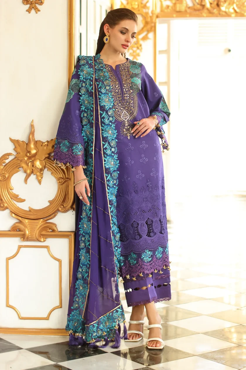 Unstitched Embroidered Lawn Dress Charizma Tabeer 06 - Image 3