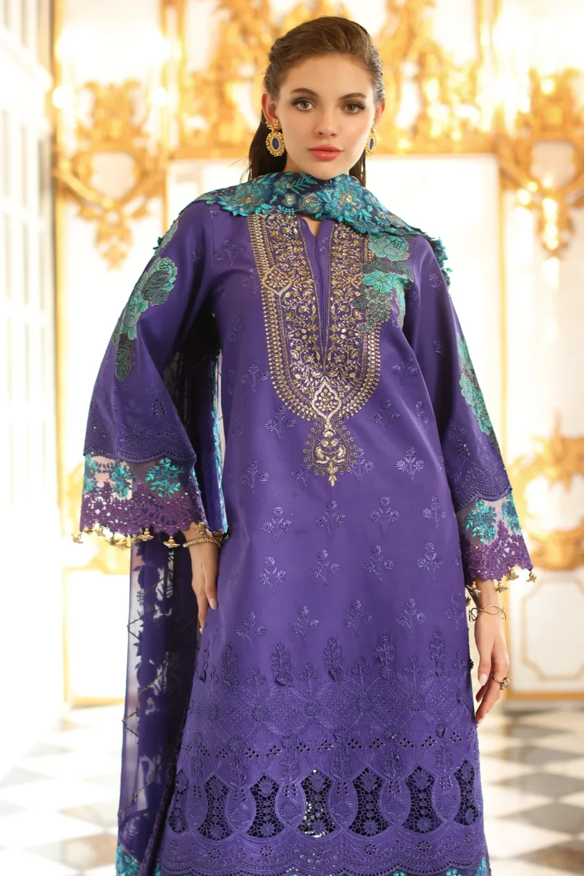 Unstitched Embroidered Lawn Dress Charizma Tabeer 06 - Image 5