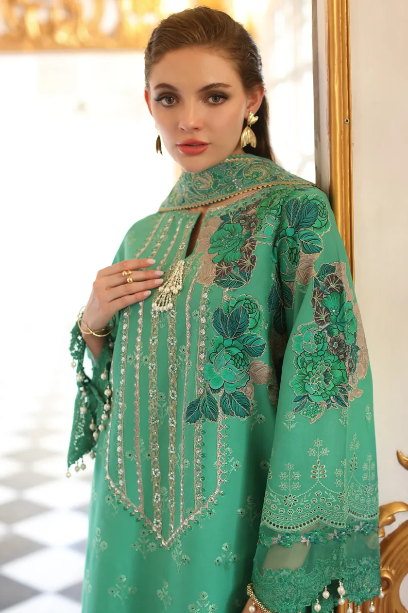 Unstitched Embroidered Lawn Dress Charizma Tabeer 03 - Image 2