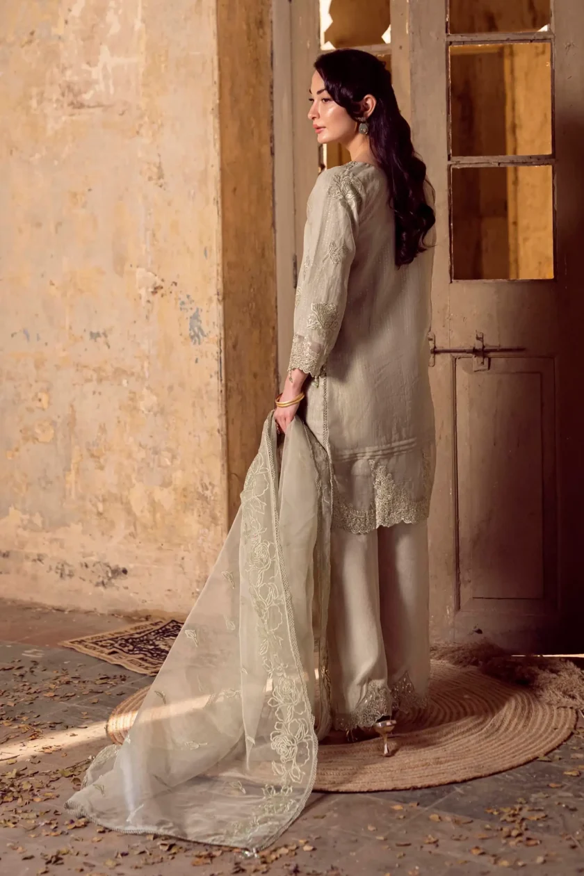 Stitched 4Pc Embroidered Organza Dress Guzel Sitara Noori - Image 2