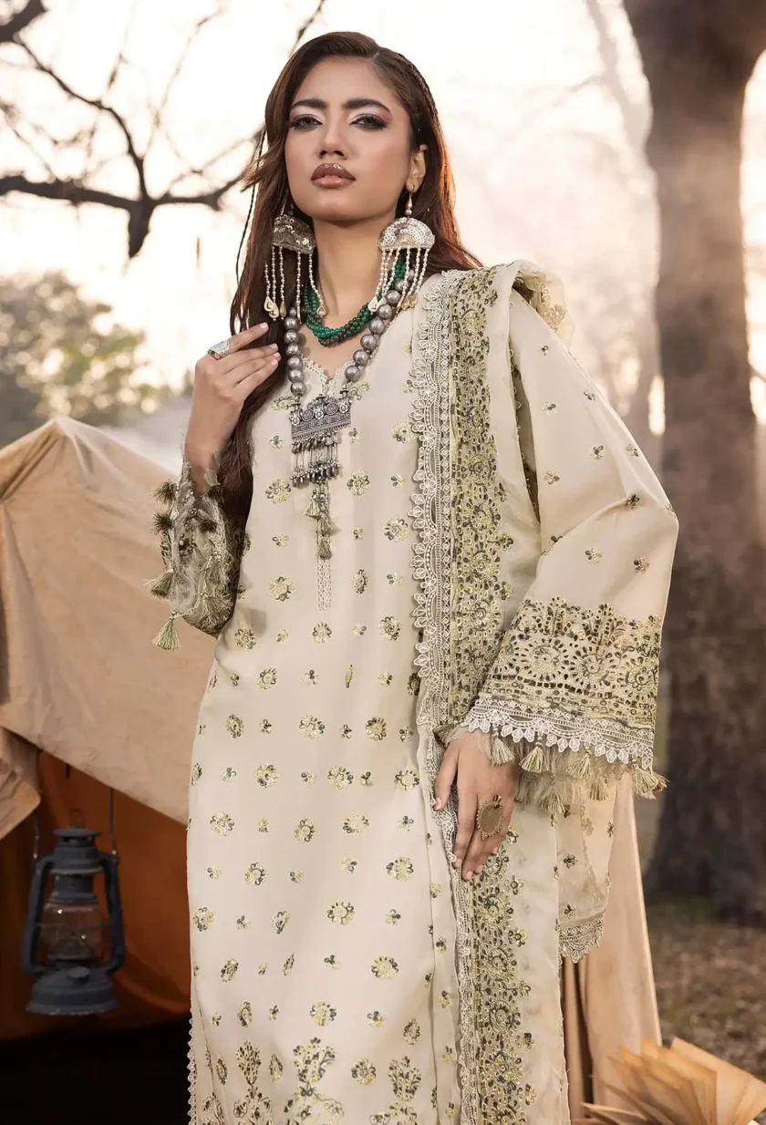 Unstitched 3 Piece Lawn Dress Multikari by Adans Libas 3032 - Image 3