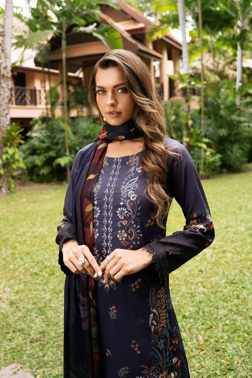 3 Pc Unstitched Embroidered Lawn Dress Ramsha Riwayat 1103 - Image 2