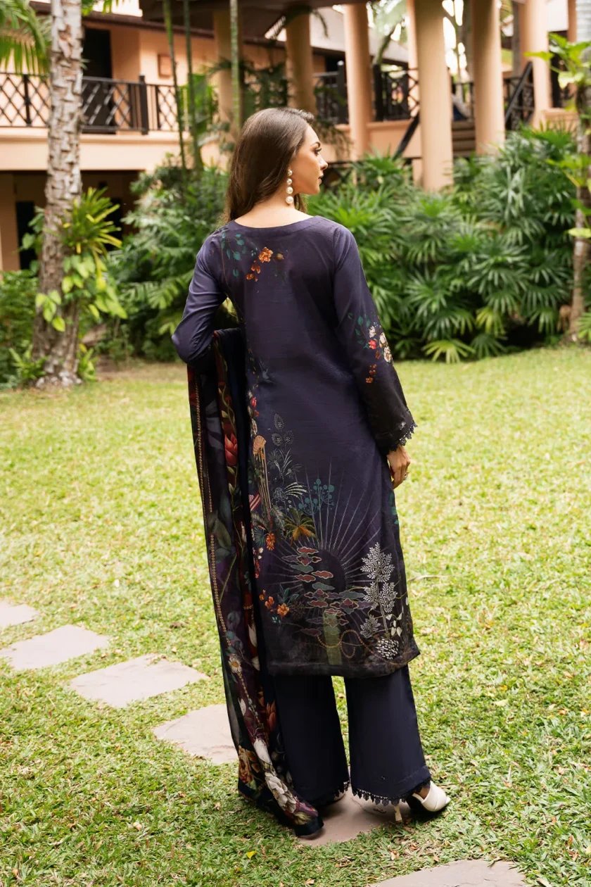 3 Pc Unstitched Embroidered Lawn Dress Ramsha Riwayat 1103 - Image 4