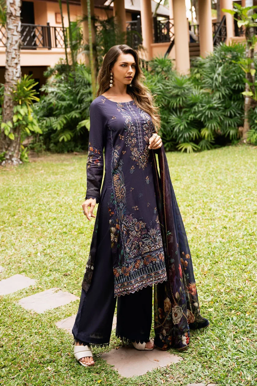 3 Pc Unstitched Embroidered Lawn Dress Ramsha Riwayat 1103 - Image 5