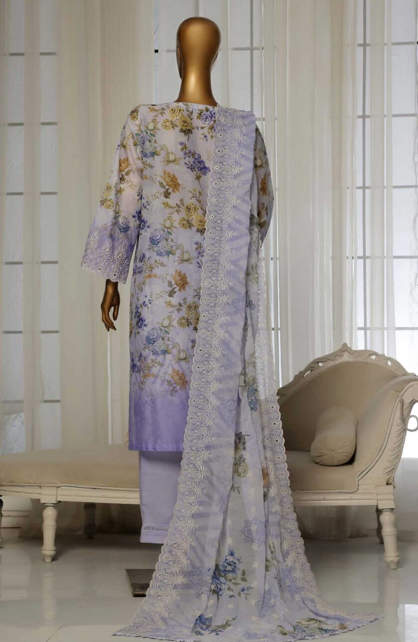 Stitched 3 Pc Embroidered Chikankari Lawn Dress Sadabahar SLFC02 - Image 2