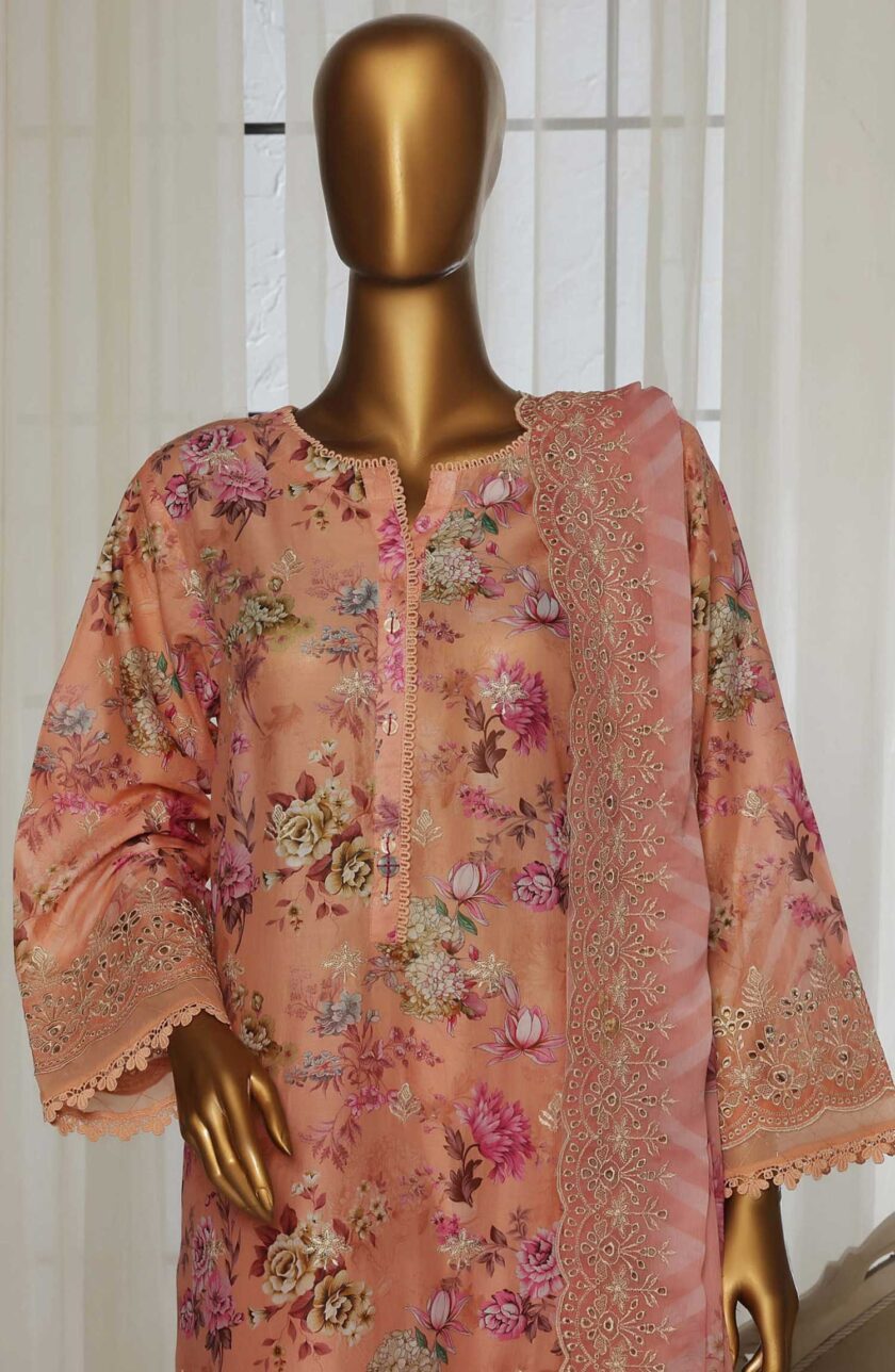 Stitched 3 Pc Embroidered Chikankari Lawn Dress Sadabahar SLFC03 - Image 3