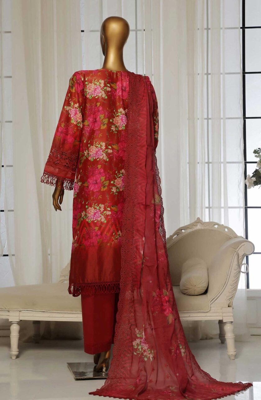Stitched 3 Pc Embroidered Chikankari Lawn Dress Sadabahar SLFC04 - Image 2