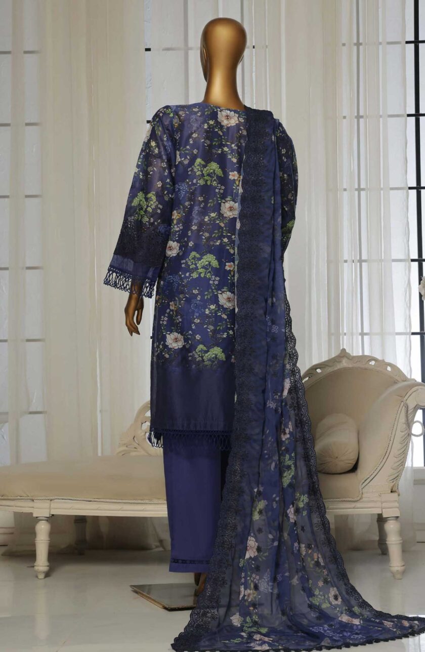 Stitched 3 Pc Embroidered Chikankari Lawn Dress Sadabahar SLFC05 - Image 2