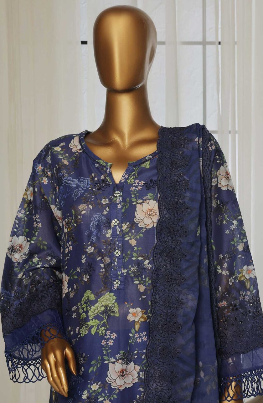 Stitched 3 Pc Embroidered Chikankari Lawn Dress Sadabahar SLFC05 - Image 3