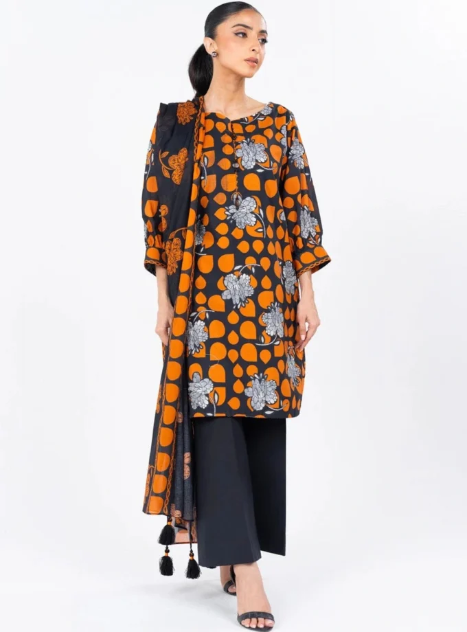 Unstitched 3Pc Printed Lawn Dress By Alkaram-MS-08-24
