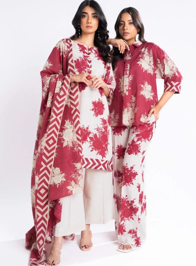 Unstitched 3Pc Printed Lawn Dress By Alkaram PF-27-24