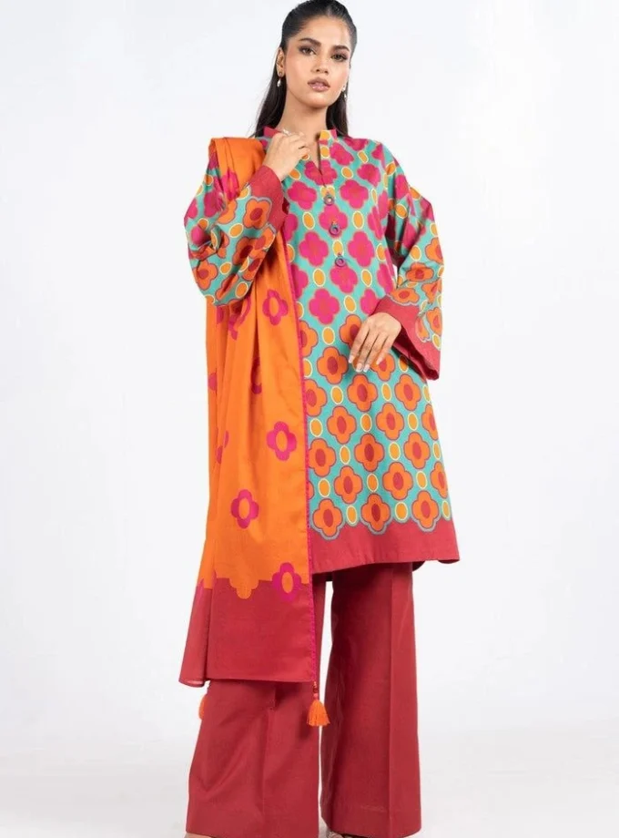 Unstitched 3Pc Printed Lawn Dress By Alkaram SS-17-24-2