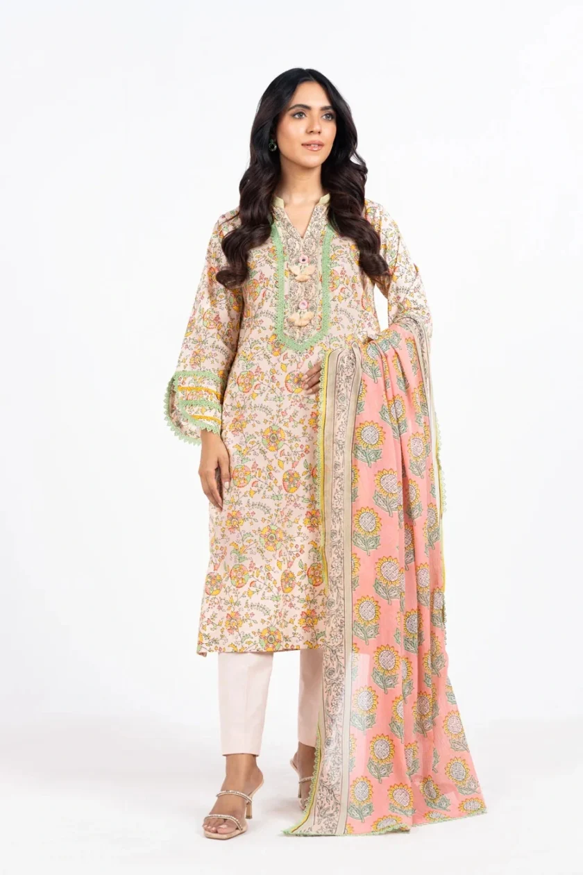 Unstitched 3Pc Printed Lawn Dress By Alkaram SS-17.1-24-2