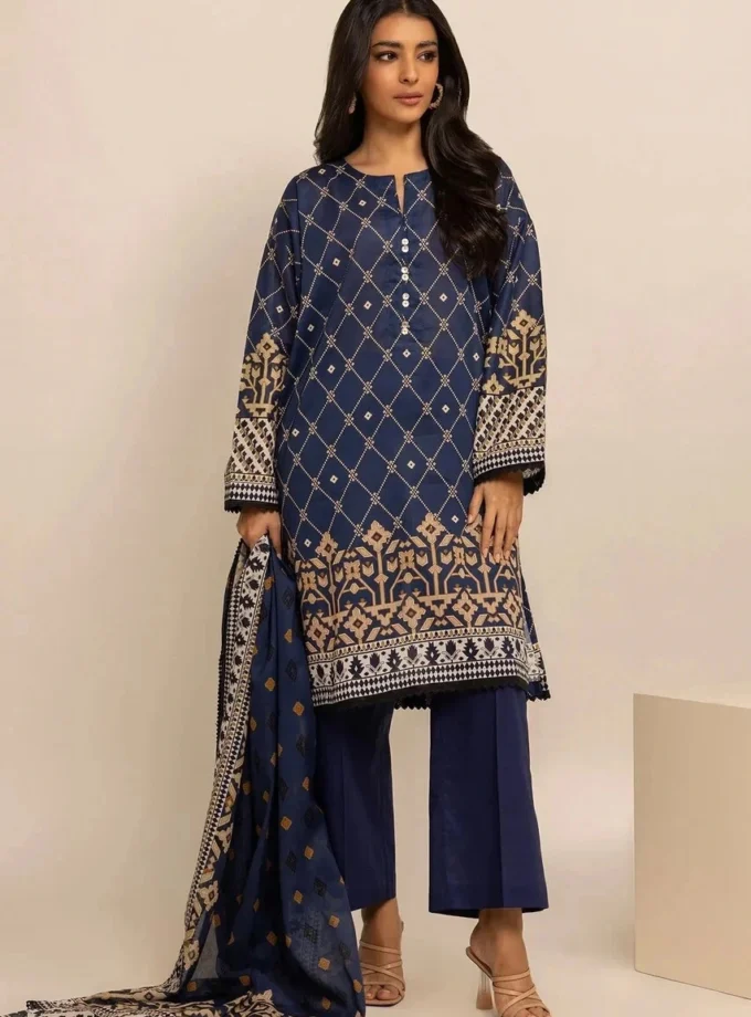Unstitched 3Pc Printed Lawn Dress By Khaadi ALA231222