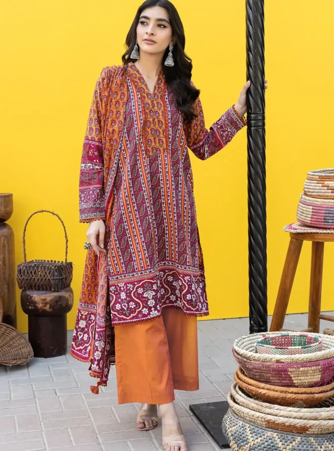 Unstitched 3Pc Printed Lawn Dress By Khaadi ALA231227