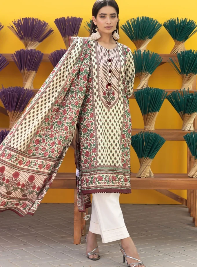 Unstitched 3Pc Printed Lawn Dress By Khaadi ALA231228