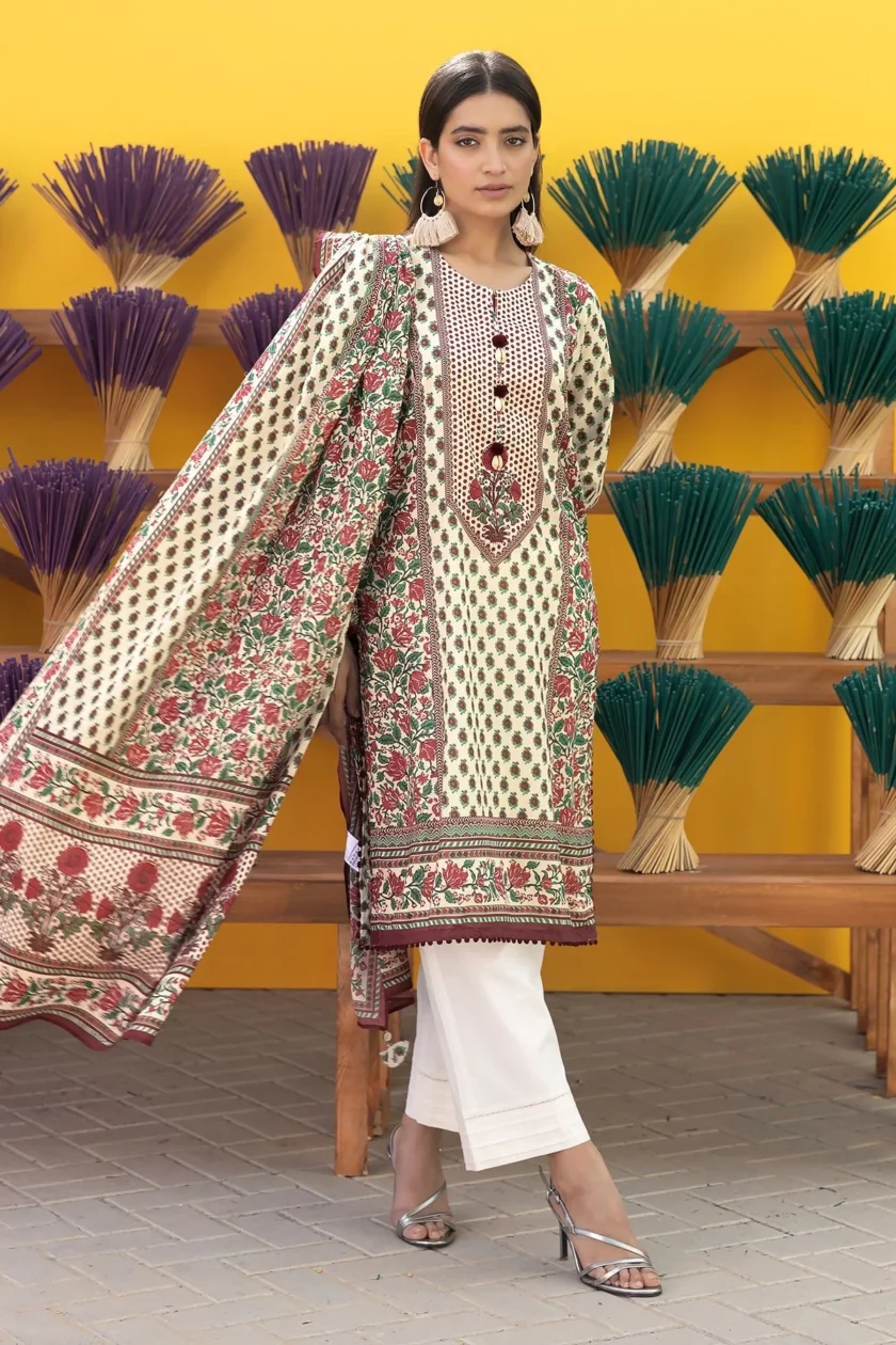 Unstitched 3Pc Printed Lawn Dress By Khaadi ALA231228