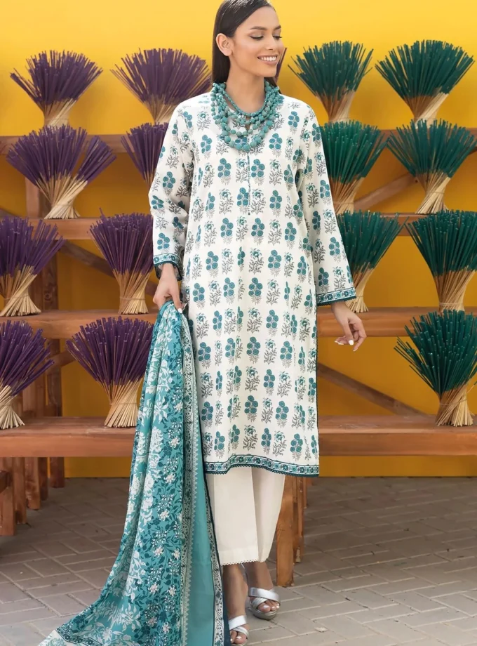 Unstitched 3Pc Printed Lawn Dress By Khaadi ALA231253