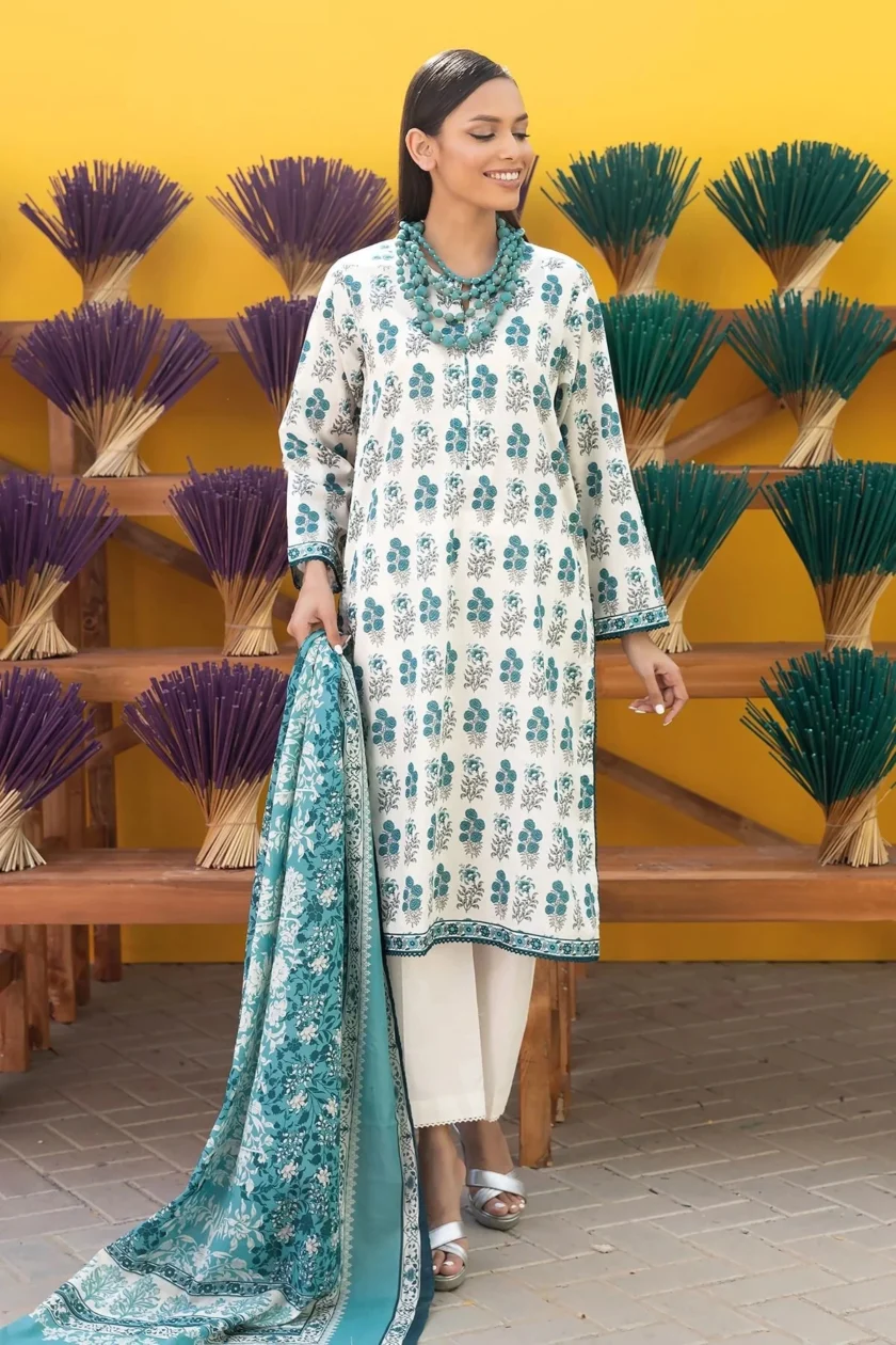 Unstitched 3Pc Printed Lawn Dress By Khaadi ALA231253