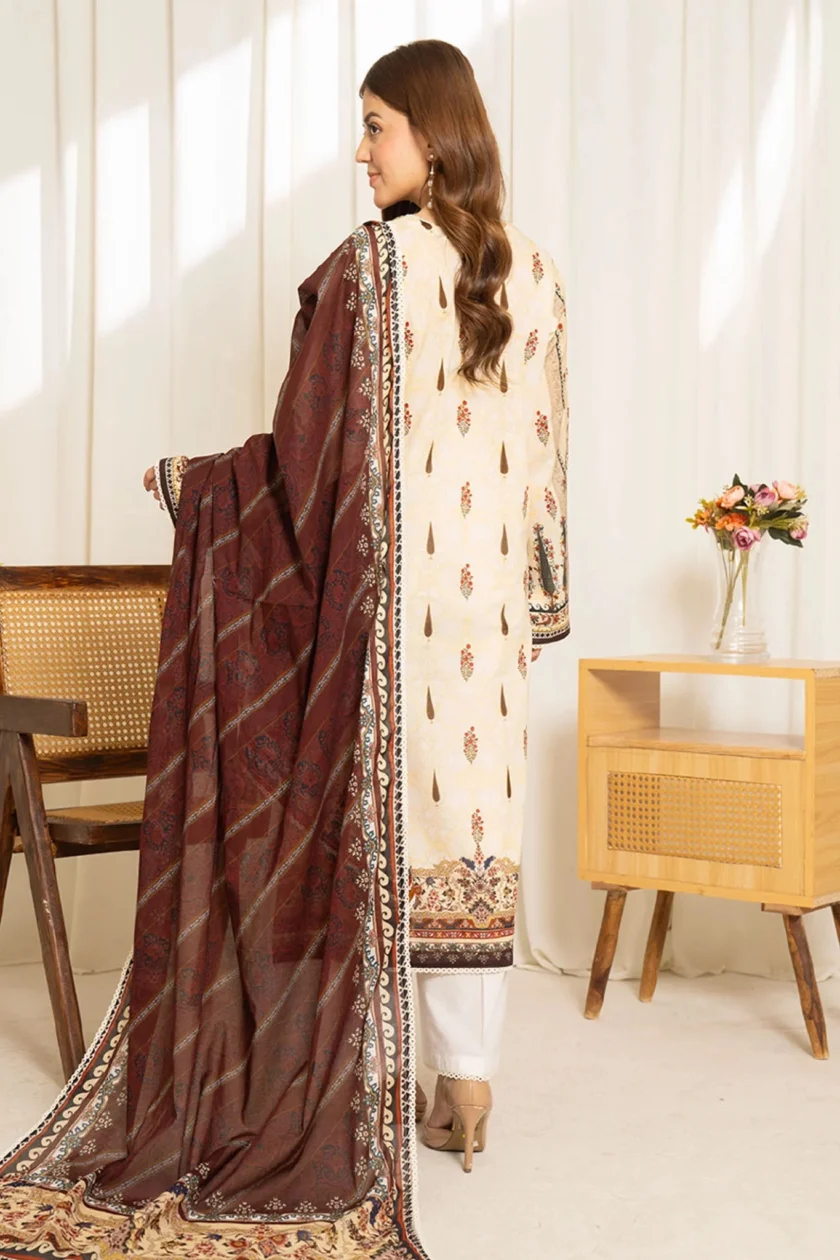 Unstitched 3Pc Printed Lawn Dress Coco Sule 12 - Image 3